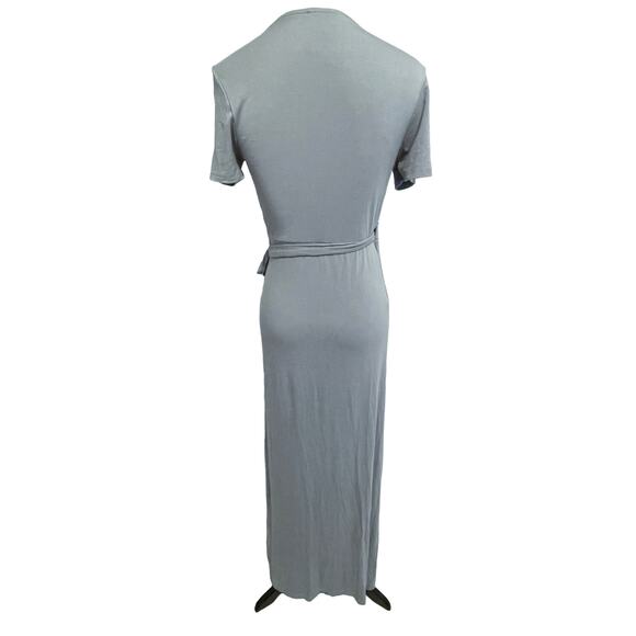 Lulus Slate Blue Evolve Wrap Maxi Dress Womens XS Surplice Long Bridesmaid - Picture 5 of 10